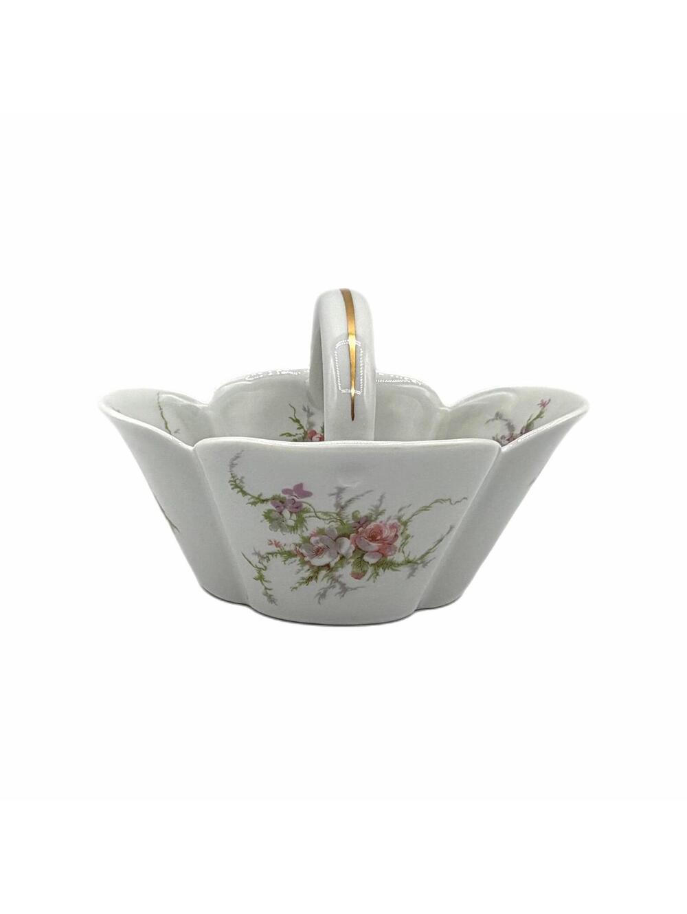 Vintage Haviland & Co. Limoges France Rosalinde Porcelain Trinket Basket